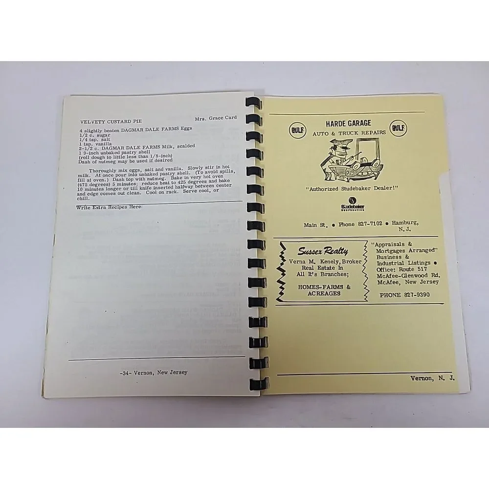 Vintage The Art Of Cooking & Baking From Vernon Valley Kitchens Ladies Auxiliary